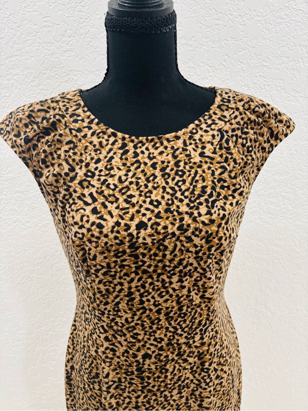Calvin Klein Leopard-Print Cap Sleeve Sheath Dress - Brown/Black